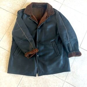 Johnston & Murphy leather / shearling coat